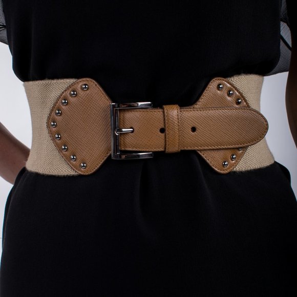 PRADA KHAKI CLASSIC BELT | WOMENS SIZE 80CM - Picture 3 of 3